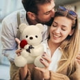 EQWLJWE Plush Teddy Bear with Rose Stuffed Animals Toys Dolls Valentine