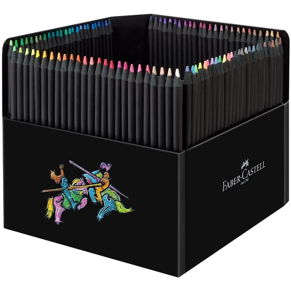 Faber-Castell Black Edition - Color Pencils Great for Back to School Art Supplies | Blendable, Break-Resistant Cores for Sketching (100 Count)