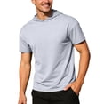 thumbnail image 2 of Hooded T Shirts for Men Summer Solid Casual Crew Neck Short Sleeve Mens T-Shirts Sports Top, 2 of 6