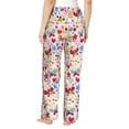 thumbnail image 3 of Uemuo Cute Butterfly Flowers Pattern Women's Wide Leg Palazzo Lounge Pants with Pockets Light Weight Loose Comfy Casual Pajama Pants-Large, 3 of 9