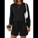 thumbnail image 1 of Conjunto de Pijama Deportivo Informal de Dos Piezas para Mujer con Bolsillos, Ropa de Moda de Otoño Negro L, 1 of 5