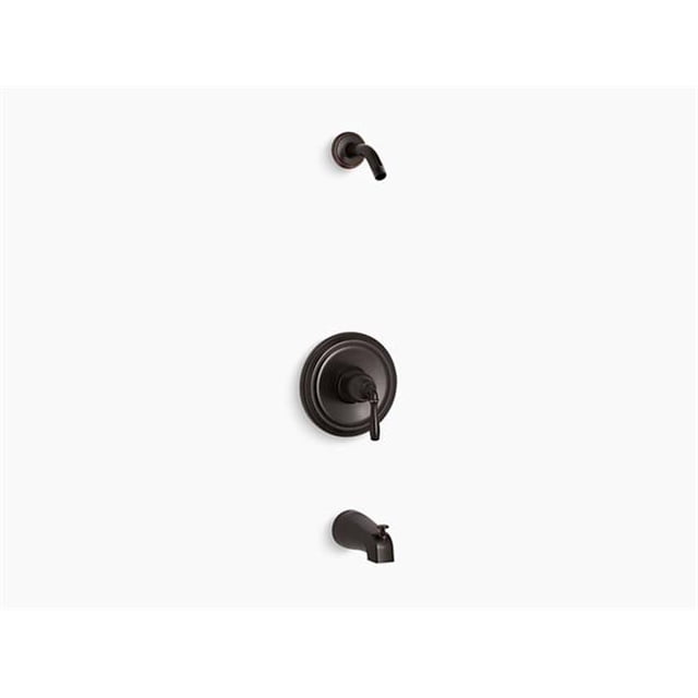 Kohler K-TLS395-4S-2BZ Devonshire Rite-Temperature Bath & Shower Valve Trim with Lever Handle & Slip-Fit Spout, Less Showerhead - Oil-Rubbed Bronze