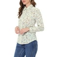 thumbnail image 4 of INSPIRE CHIC Women's Button Down Long Sleeve Ditsy Floral Shirt, 4 of 7