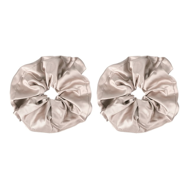 Uxcell 2 Pcs Scrunchies de satén, lazos suaves para el cabello, regalos para fiestas de boda, rosa champán