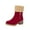 Red, variant on SKIYLEVZ Warm Boots for Womens Winter Fashion Ankle Boots Warm Cozy Thermal Boots Fleece Lined Shoes with Thick Platform Winter Footwear Casual Boots Party Outfit
