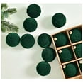 thumbnail image 4 of 20 Pcs Flocked Velvet Christmas Balls, 2.4 Inch Brown Xmas Tree Ornaments with Metal Hangers for Elegant Holiday Decor，Green, 4 of 9