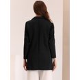 thumbnail image 4 of Chaqueta Clásica de Tabajo de Manga Larga con Botones y Solapa para Mujer Blacer Elegante Negro XL, 4 of 5