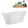 thumbnail image 3 of 63" Streamline B-304-81-GLD Soaking Freestanding Tub and Tray With Internal Drain in Polished Gold, 3 of 11