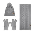 thumbnail image 4 of Womens Hat Scarf Gloves Set Lined Winter Hat With Long Knit Scarf Touchscreen Gloves For Cold Weather, 4 of 4