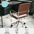 thumbnail image 5 of Martha Stewart Piper Upholstered Office Chair in Saddle Brown/Polished Nickel, 5 of 16