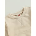 thumbnail image 5 of Lamuusaa Toddler Boys Fall Outfits Pocket Embroidery Crew Neck Long Sleeve Sweatshirts and Long Pants 2Pcs Clothes Set, 5 of 9