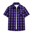 thumbnail image 5 of Mens Plaid Button Down Shirt Checkered Short Sleeve Casual Shirts Summer Beach Work Shirt with Pocket, 5 of 8