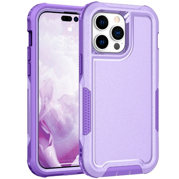 Heavy Duty Hybrid Case For iPhone 14 Pro Max 360° Full Body Protection Hard PC Cover Soft TPU Bumper Scratch Resistant Shockproof Case for iPhone 14 Pro Max,Purple