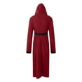 thumbnail image 4 of Hessimy Mens Hooded Robe Plush Fleece, Soft Fluffy House Coat Lounge Robe Full Length Bathrobes with Pockets(Red,XL), 4 of 5