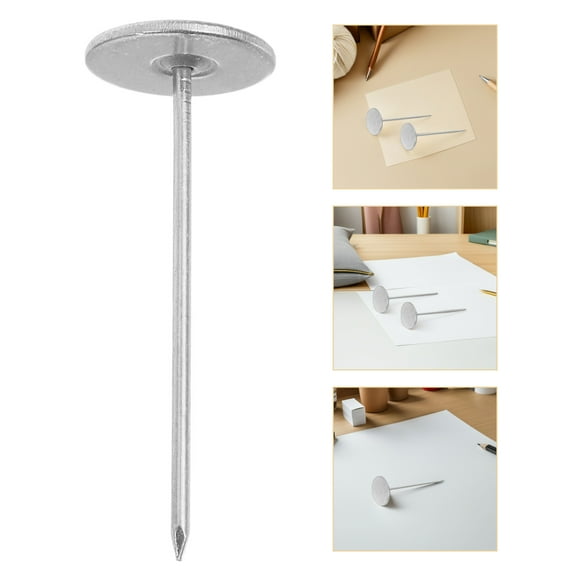 ETHZZLE 50 pcs Decorative Upholstery Tacks for Walls Flat Head Silver Pins for Commercial Space Upgrades
