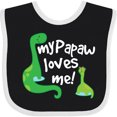 thumbnail image 3 of Inktastic My Papaw Grandpa Loves Me Dinosaur Boys Baby Bib, 3 of 4
