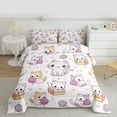 thumbnail image 2 of Homewish Kawaii Purple Kitten Bedding Comforter Set, Cartoon Cat Lover Twin Comforter Sets, Teens Kids Boys Girls Reversible Bedding Set, Ultra Soft Bedroom Decor, 2-Piece, 2 of 8