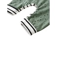 thumbnail image 4 of Cenuakty Baby Cartoon Rompers, Dots Stripe Hooded Long Sleeves Jumpsuits with Buttons for Toddler Girls, Boys, Green, 4 of 7