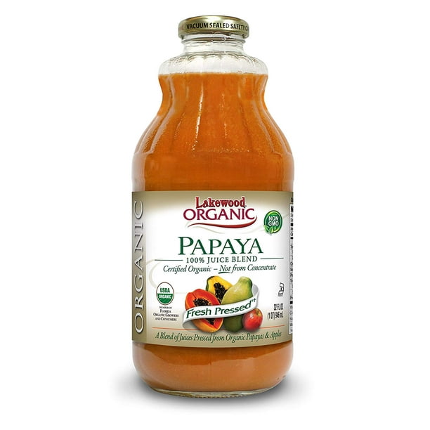 Lakewood Organic Papaya Juice, 32Ounce Bottles (Pack of 6) Walmart