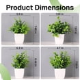 thumbnail image 4 of Behome Fake Plants, 4 Pack Small Fake Plants in White Plastic Pot, Mini Artificial Greenery Potted Plants for Home Decor, Green, 4 of 6