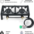 thumbnail image 6 of Portable Double Burner Propane Gas Stove, Portable Propane Cooker, Durable Square Camping Stove with Regulator Hose & Independent Knobs for Outdoor Cooking Camping, Backyard Picnic, 6 of 6
