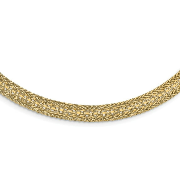 Solid 14k Yellow Gold Unique Necklace Chain - with Secure Lobster Lock Clasp 18"