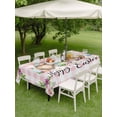 thumbnail image 3 of Easter Gnomes Outdoor Tablecloth - 60x102 Inch Rectangle Dining Table Cover, Watercolor Floral Daisy Eggs Spring Pink Plaid Waterproof Outdoor Table Cloth with Umbrella Hole & Zipper for Picnic/Patio, 3 of 7