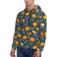 thumbnail image 3 of Honeii Pumpkin Pattern Mens Hoodies Men's Loose Sleeve Sweatshirt,Pullover Hooded Sweatshirt for Men,Essentials Hoodie-4X-Large, 3 of 7