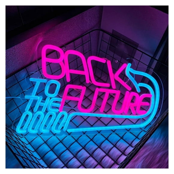 "Retour vers le Futur" Panneau Néon Décoration Murale Lettre Veilleuse pour Chambre, Salle de Jeux, Bar Fête 24.5cm39cm