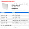 thumbnail image 2 of Cabin Air Filter - Compatible with 2014 - 2020 Kenworth T880 2015 2016 2017 2018 2019, 2 of 2
