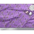 thumbnail image 2 of Soimoi Purple Heavy Satin Fabric Floral Love Text Print Fabric by Yard 56 Inch Wide, 2 of 3