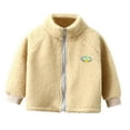 thumbnail image 2 of Tdoqot Little Girls Boys Fleece Jackets- Casual Warm Soft Zip Up Sherpa Jacket Beige Size 8 T, 2 of 6