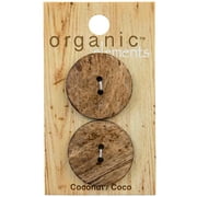 Organic Elements Beige 1 1/8" Medium 2-Hole Coconut Buttons, 2 Pieces