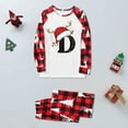 thumbnail image 5 of Family Christmas Pajamas Matching Sets Graphic Alphabet Letter Printed Long Sleeve Shirts Xmas Sleepwear Outfits Pullover Crew Neck Tops and Plaid Pants Light Purple Men L, 5 of 5