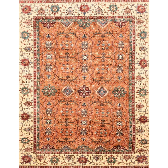 Ahgly Company Machine Washable Indoor Rectangle Abstract Grapefruit Red Area Rugs, 4' x 6'