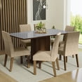 thumbnail image 2 of Juego de Comedor Madesa Mesa con Tapa de Vidrio y 6 Sillas Marrón/Gris/Imperial, 2 of 7