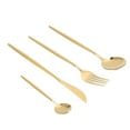 thumbnail image 4 of Ensemble de Couverts Dorés, 24 Pcs Design Épuré Simple Ensemble de Couverts Dorés pour la Maison, 4 of 8