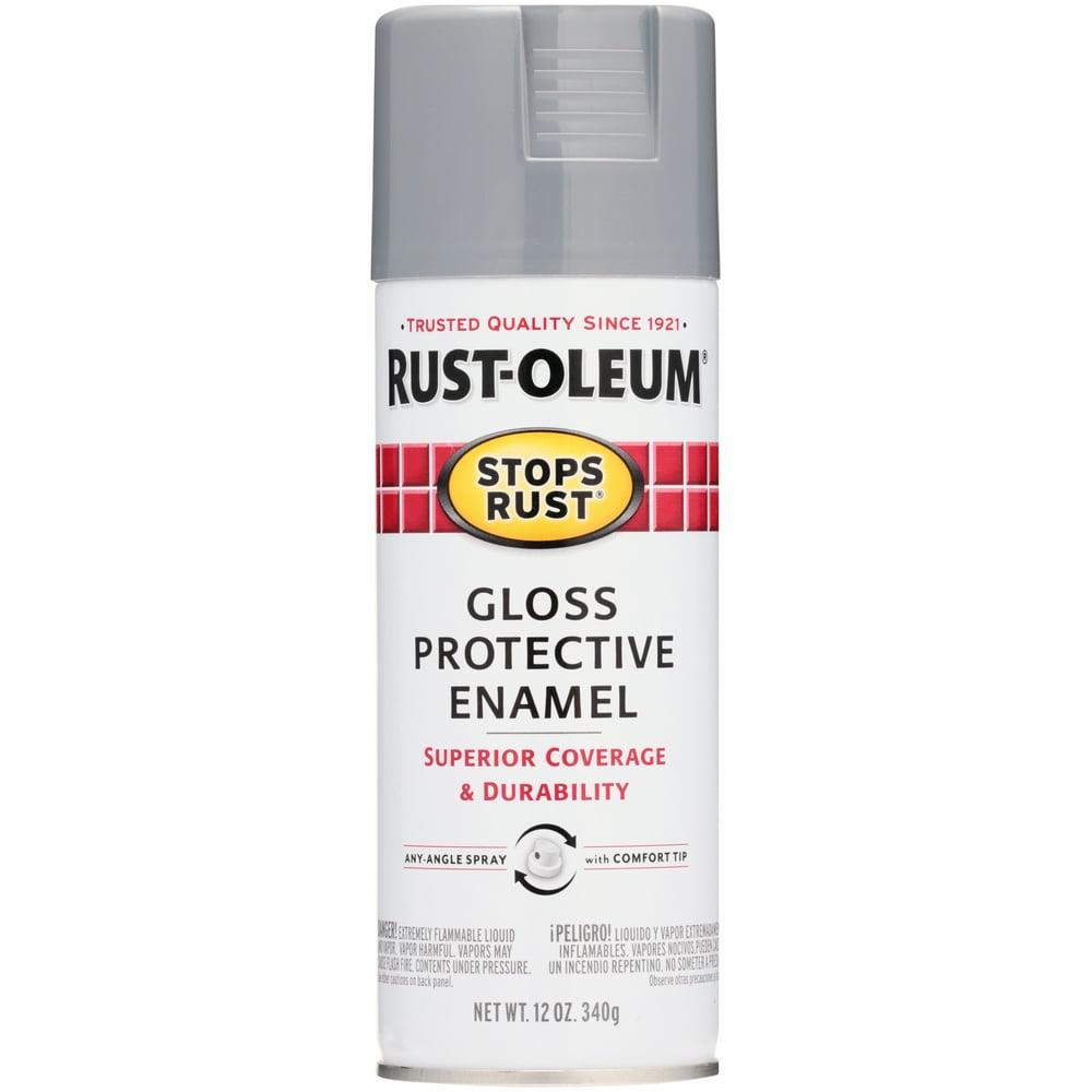 Smoke Gray, RustOleum Stops Rust Gloss Spray Paint, 12 oz Walmart