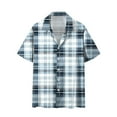 thumbnail image 6 of Handshe Mens Button Up Shirts Short Sleeve Plaid Printed Lapel Dress Shirt Vintage Classic Bowling T-Shirts, 6 of 6