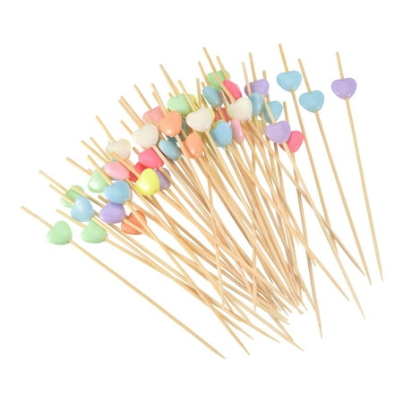 

Uxcell Bamboo Cocktail Toothpick Heart Drink Picks Cocktail Skewers 100Pack Multicolor
