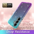 thumbnail image 4 of Rosebono Compatible With Samsung Galaxy S24 Plus Case, Hybrid Glitter Sparkle Transparent Colorful Gradient TPU Skin Cover Protection Case (Teal/Purple), 4 of 4