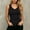 Black, variant on Women Solid Light Ash Tone Vertical Ribbed V Neck Fitted Sleeveless Tank Top Stretchy Moisture Wicking Knit Fabric For Gym Workout Gray XXL