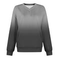 thumbnail image 5 of ZQGJB Fall Ombre Sweatshirts for Women Lightweight Casual Tie Dye Gradient Print Long Sleeve V Neck Pullover Tops Fashion 2025 Outfit Sweatshirt with Kangaroo Pockets Black M, 5 of 6