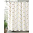 thumbnail image 2 of Golden Chevron Shower Curtain, Lines Abstract Geometric Minimalist Waterproof Shower Curtain Set with 12 Hooks Lightweight Washable Fabric Shower Curtains for Bathroom 72x78 Inches, 2 of 6