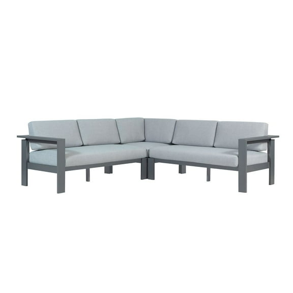 Sardinia Aluminum Frame Outdoor Sectional Sofa - Gray
