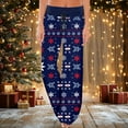 thumbnail image 2 of Fiaer Christmas Pajamas Pants for Women Festive Holiday Sleepwear Trousers Soft Comfortable Elastic Waist Lace up Xmas Slacks for Everyday Wear and Relaxation at Home Navy M, 2 of 5