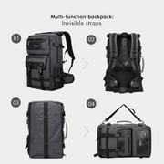WITZMAN Large Nylon Travel Backpack for Men Carry on Duffle Bags Fit for 17 inch Laptop Luggage Backpack Airline Approved(B685 Silvery Grey)