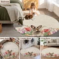thumbnail image 5 of Small Round Rug 3Ft Washable Non-Slip, Easter Rabbit Circle Area Rugs for Living Room Bedroom, Spring Tulips Flowers Leaves Botanical Retro Indoor Floor Mats Carpet Runner for Home Decor, 5 of 8