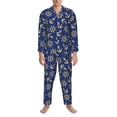 thumbnail image 3 of Fotbe Anchors and Nautical Pattern Long Sleeve Pajama Set for Men,Sleepwear Set,2-piece Loungewear Set,Soft PJs Comfy Nightwear with Pockets-X-Large, 3 of 7
