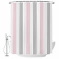 thumbnail image 2 of Pink Grey Striped Waterproof Fabric Shower Curtain,Geometric Vertical Stripes Minimalist Waterproof Fabric Shower Curtain for Bathroom Curtains Bathtubs Shower Curtains with 12 Hooks Stall 54x78in, 2 of 8